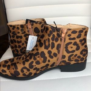 Leopard print booties